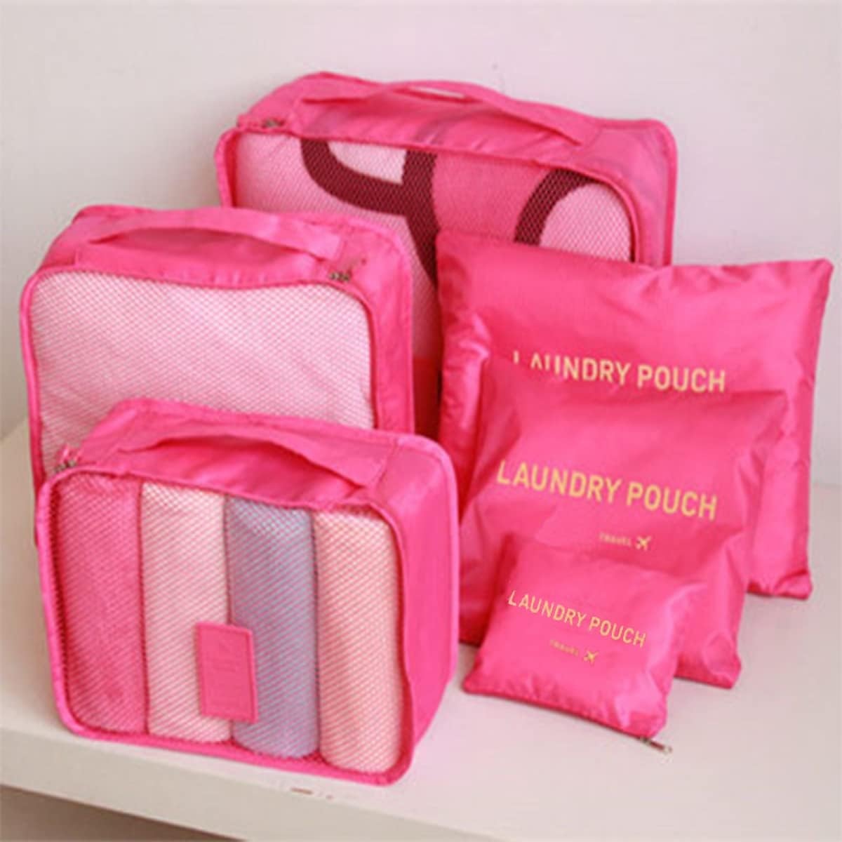 6 PCS Travel Storage Bag Set for Clothes Tidy Organizer Wardrobe Suitcase  Pouch Travel Organizer Bag