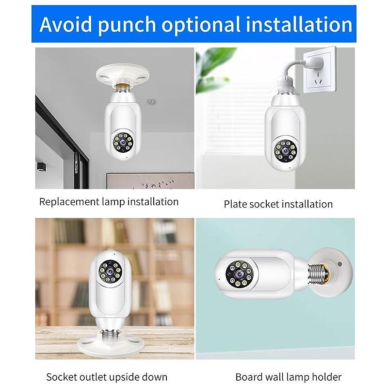1080P/720P Wifi E27 Bulb Surveillance Camera Full Color Night Vision Motion Detection 4x Digital Zoom 2 Way Voice Indoor Baby Monitor Home Security Netcam 2025 - $34.99 –P7