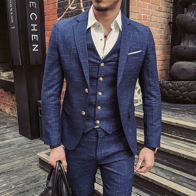 Retro / vintage Urlați 20 de ani Anii 1920 Trodijelni kostim Pantaloni de costum Gatsby Domn Gangsteri Bărbați Mascaradă Nuntă Invitat la nunta Petrecere / Seara Adulți Geacă Pantaloni vestă 2025 - $151.99 –P4