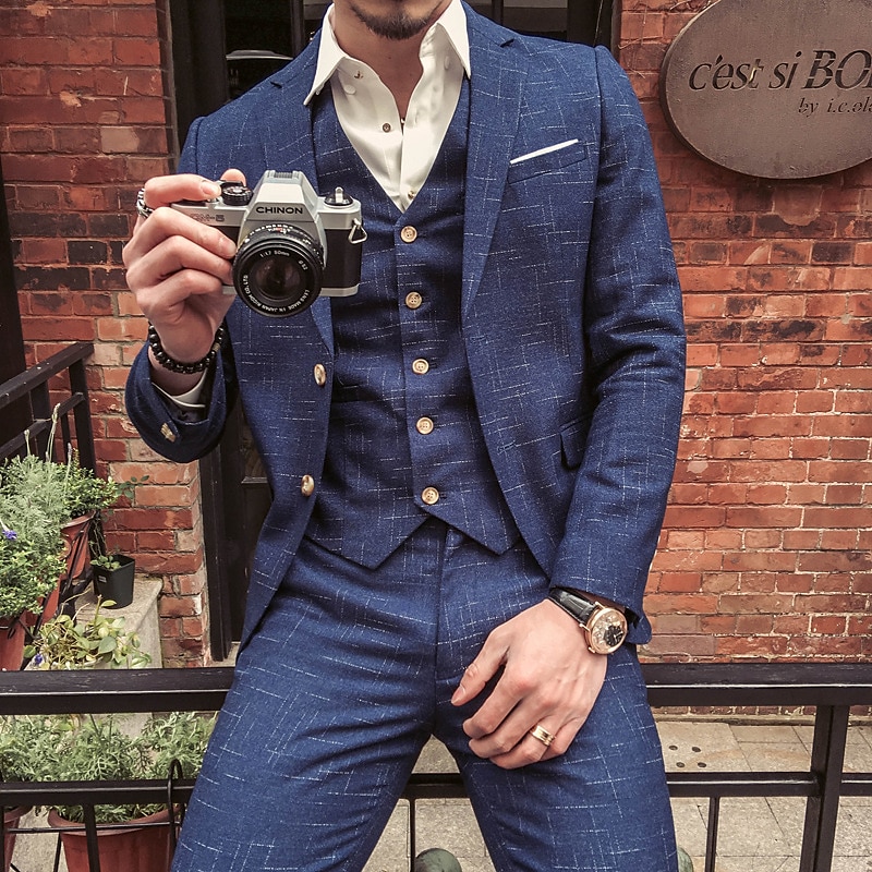 Retro / vintage Urlați 20 de ani Anii 1920 Trodijelni kostim Pantaloni de costum Gatsby Domn Gangsteri Bărbați Mascaradă Nuntă Invitat la nunta Petrecere / Seara Adulți Geacă Pantaloni vestă 2025 - $151.99 –P6