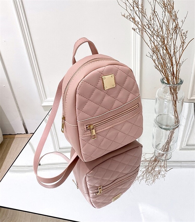 PU Leather Shoulder Mini Small Backpack Multi-Function Ladies