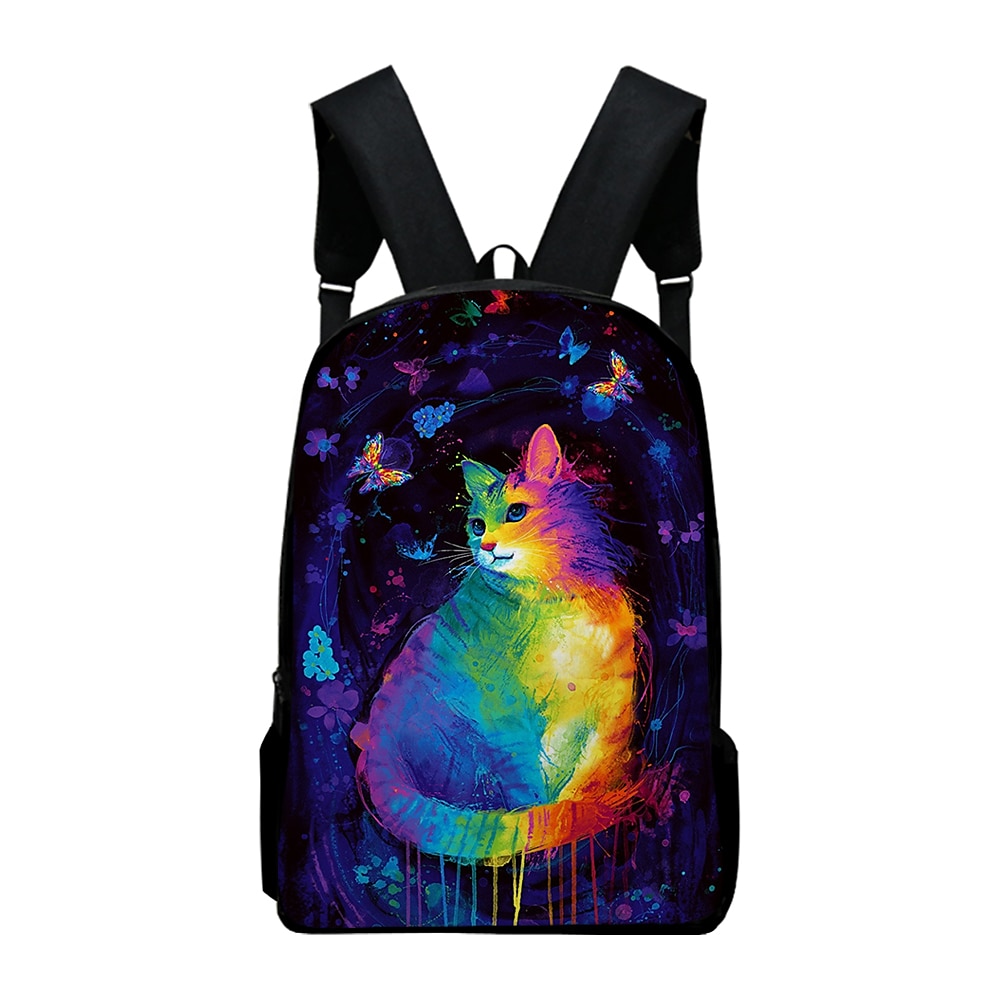 Animal Backpack Kids Colorful Cat Print Oxford Fabric Backpack for School and Travel - Stylish and Durable, Perfect for Students, Back to School 2025 - $26.99 –P1