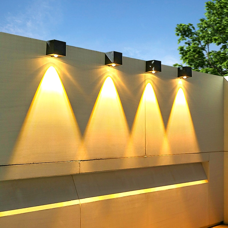 Luz solar de pared para patio exterior, lámpara de jardín impermeable, iluminación de valla de pared, luz de decoración para el hogar, balcón, terraza, luz de ambiente, luz de lavado de pared 2026 - $28.99 –P2