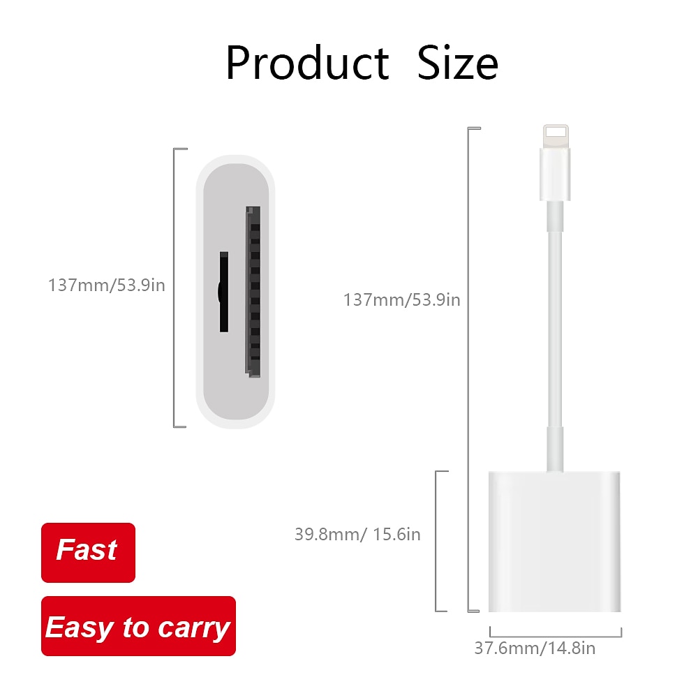 Dual Sd Card Reader Supports SD and TF Card Trail Portable Micro Sd Card Reader No Application Required for Camera iPhone iPad 2025 - $11.99 –P6