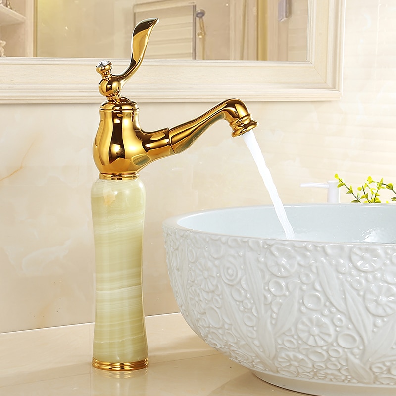 Traditional Bathroom Faucet Pull Out Basin Sink Mixer Taps Short/Tall, Vintage Brass Vessel Taps Ceramic Single Handle, with Cold and Hot Hose 2025 - $89.99 –P10