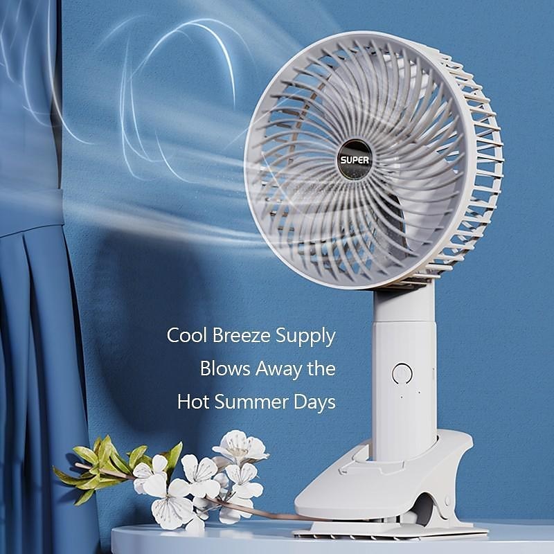 Digitale Display Mini Ventilator – USB Oplaadbare Handheld Ventilator met 3-Snelheden 1200mAh Batterij Laag Geluid Luchtkoeler 2025 - $24.99 –P7