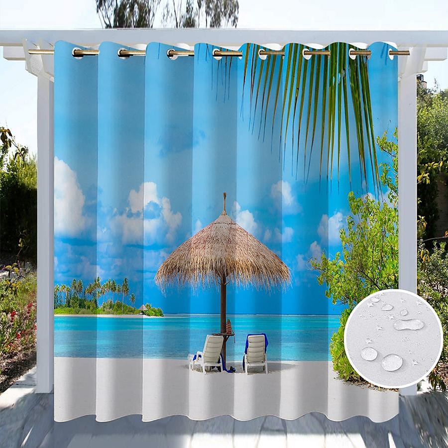 vanntette innendørs utendørs gardiner solsikker for bryllup uteplass tykke privatliv grommet gardiner for bryllup soverom, stue, veranda, pergola, cabana 2025 - $34.99 –P16
