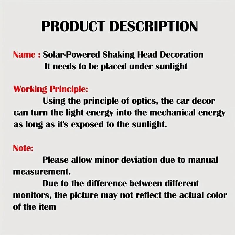 1pc Car Decoration Solar Energy Decoration Shaking Head Doll Cartoon Cat Shape Decoration Gift Creative Interior Automotive Car Accessories Women 2025 - $9.99 –P9