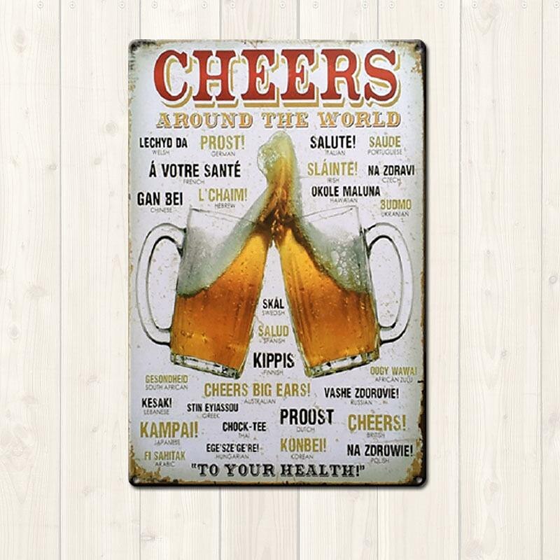 1pc Retro Metal Tin Sign Beer Tin Sign Vintage Bar Club Signs Wall Decor, Painting Wall Hanging for Home Decor Wall Art Metal Tin Sign 20x30cm/8''x12'' 2025 - $10.49 –P10