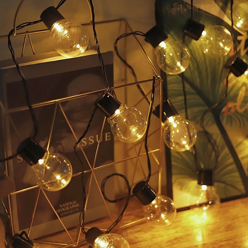 g50 globe pære led fe string lys utendørs lys gate bryllup hage uteplass julepynt lys 220v eu plugg 2025 - $24.99 –P4