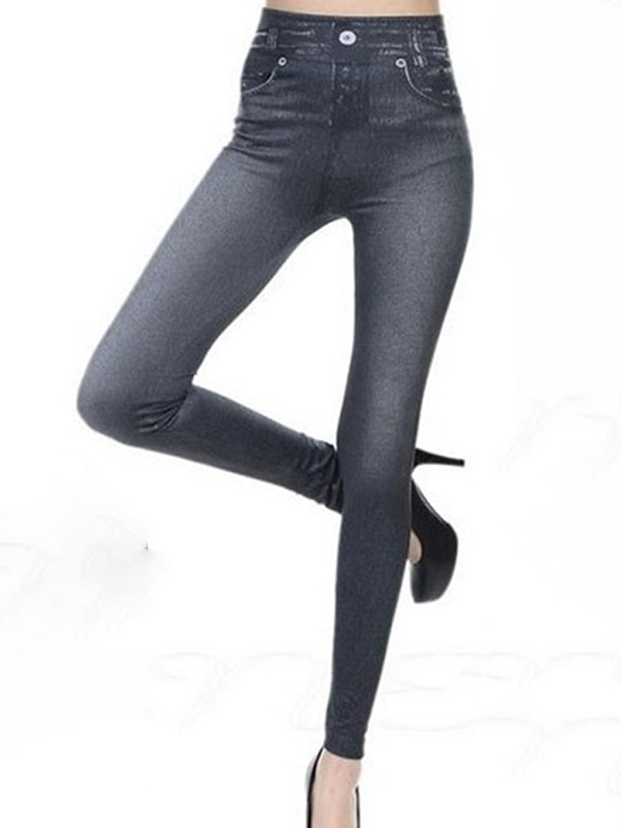 Women's Slim Pants Trousers Pocket High Cut High Waist Full Length Black Summer 2025 - $12.99 –P6