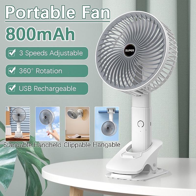 Digitale Display Mini Ventilator – USB Oplaadbare Handheld Ventilator met 3-Snelheden 1200mAh Batterij Laag Geluid Luchtkoeler 2025 - $24.99 –P1