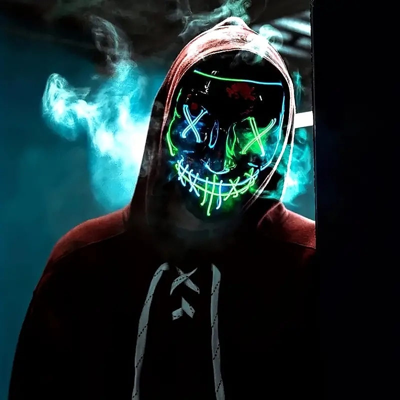 Halloween Light Mask LED Full Face Mask  Clown Glow Mask For Children For Adult  For Party for Halloween 2025 - $24.99 –P6