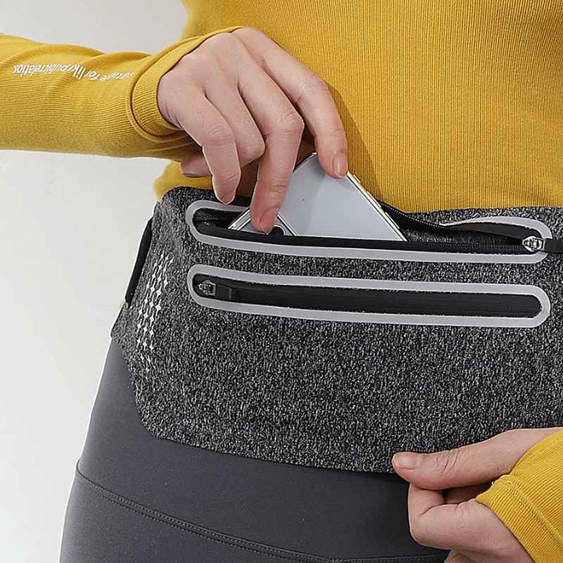 poche de taille ultra-mince en cours d'exécution sport sac banane pack voyage ventre taille ceinture en plein air double fermeture éclair randonnée poche portefeuille ceinture sacs de 2026 ? $8.99 –P1