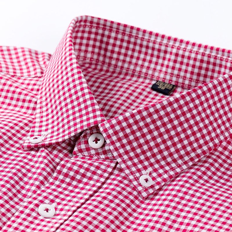 Herr Skjorta Button Down skjorta Icke-järnskjorta Oxford skjorta Pläd / Randig / Chevron Bröllop Kontor & Karriär Svart Rubinrött Blå Långärmad Tröjkrage Alla årstider Kläder Mönster 2025 - $31.99 –P8