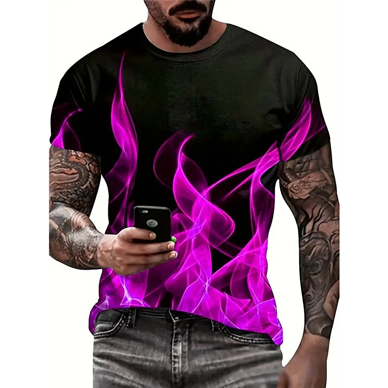 Per uomo Pop art Fiamma maglietta Manica corta maglietta Stampa 3D Girocollo Camicia Vintage Di tendenza Originale Esterno Giornaliero Sport Giallo Blu Rosso Primavera estate Abbigliamento S M L XL del 2025 a $17.99 –P8
