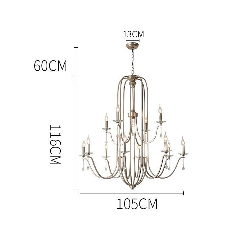 Chandelier for Dining Room Candle Style 6/9/12-Heads Modern Farmhouse Pendant Lighting,9-Light Brushed Candle Ceiling Hanging Fixture for Living Room Bedroom Coffee 110-240V 2025 - $558.79 –P9