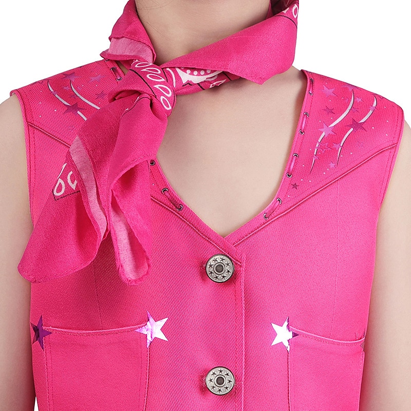 Hot Pink Cowgirl Set Doll Movie Cosplay Costume Masquerade Girls' Movie Cosplay Retro Vintage Vest Pants Scarf Masquerade Halloween 2025 - $57.99 –P8