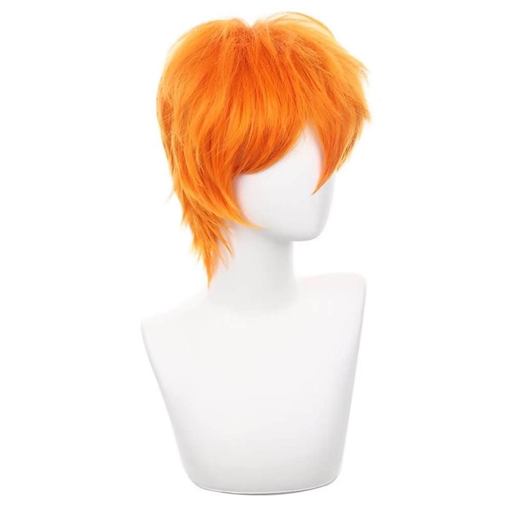 parrucca cosplay verde corta, ispida, soffice, resistente al calore, a strati, capelli sintetici, uomo e donna, parrucca per festa di carnevale del 2026 a $13.99 –P11