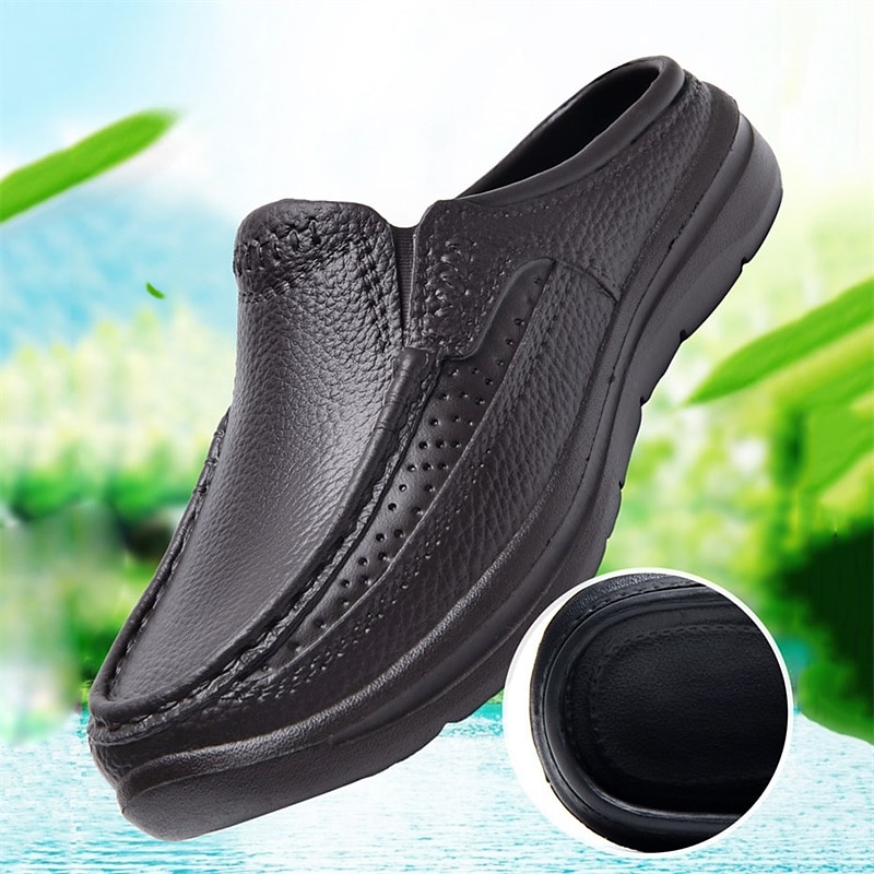 Per uomo Pantofole e infradito Pantofole Taglie forti Pantofole da esterno Informale Stile da spiaggia Esterno Interni Giornaliero PU Traspirante Comodo Antiscivolo Mocassino Nero Marrone Estate del 2025 a $29.99 –P9