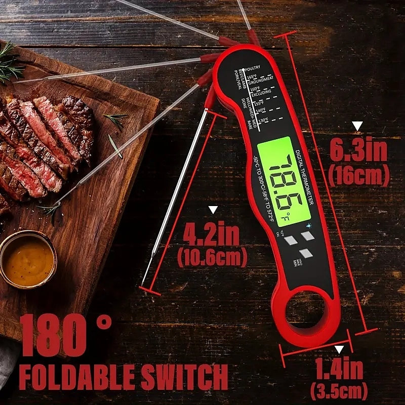 Alpha Grillers Instant Read Meat Thermometer for Grill and Cooking. Best  Waterproof Ultra Fast Thermometer with Backlight & Calibration. Digital  Food Probe for …