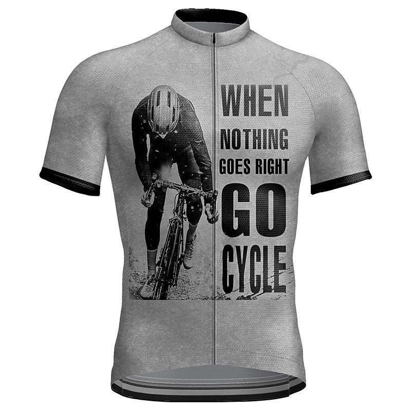 Voor heren Wielrenshirt Grafisch Letter en nummer Korte mouw Fietsen Shirt Kleding Bovenlichaam met 3 achterzakken Bergracen Wegwielrennen Sneldrogend Reflecterende strips Achterzak Vochtregelerend 2026 - $30.99 –P9