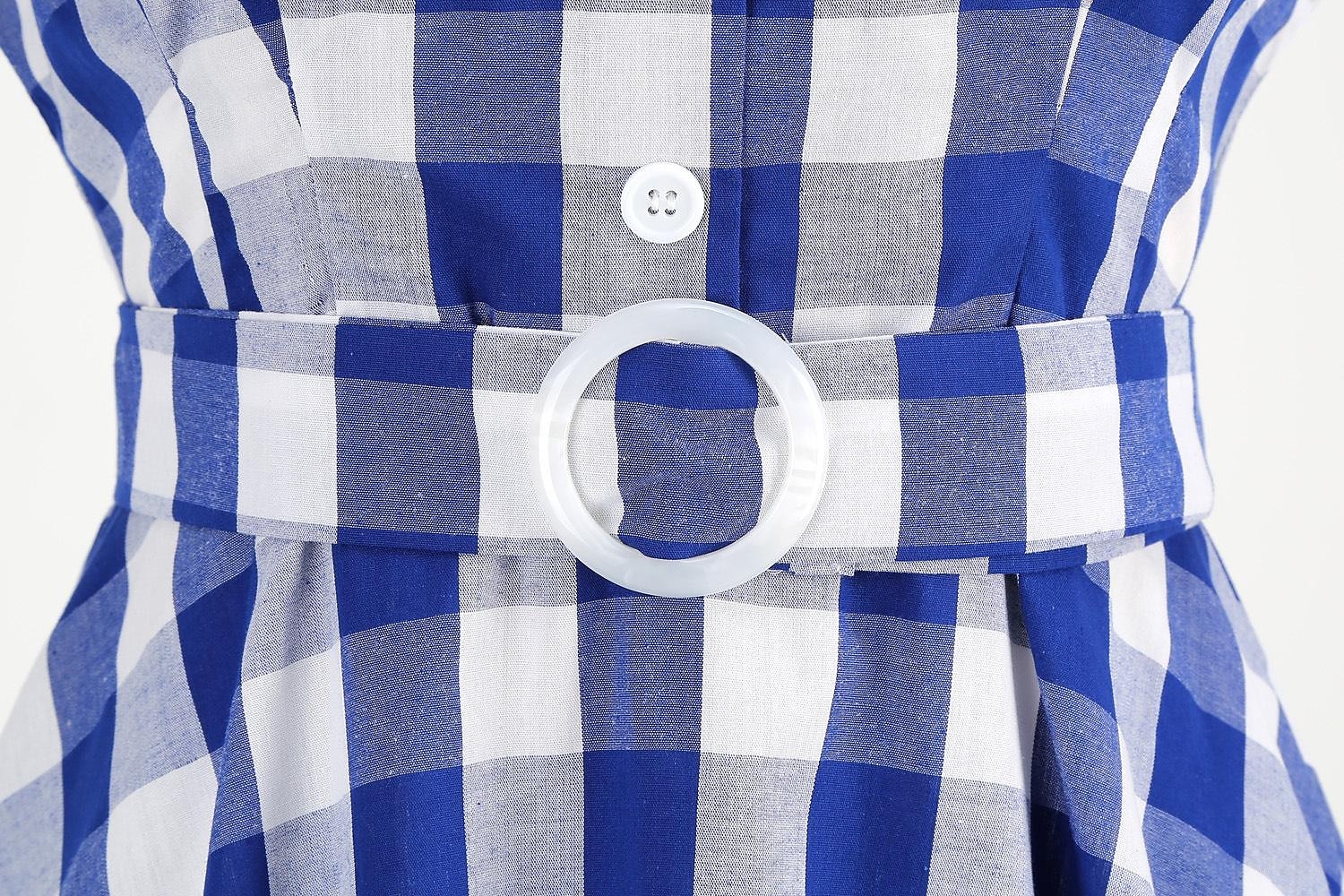 Přehoz Klasik Retro A-Line šaty Flare šaty Pléd Kostkovaný Vzor gingham Dámské Dívčí Karneval Plesová maškaráda Dovolená Na den Čajový dýchánek Dospělé Šaty Šaty pro návrat domů Jaro léto 2025 - $37.99 –P16
