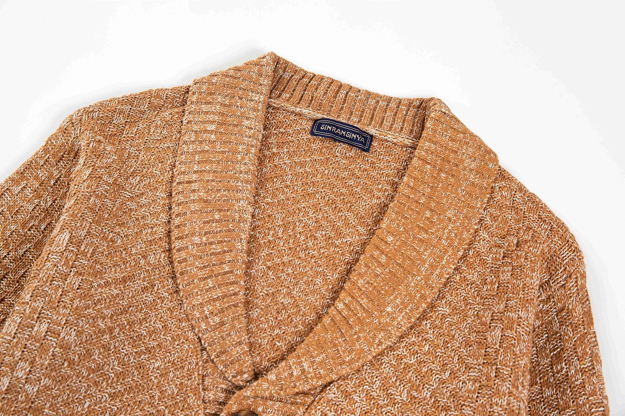 Male Cardigan Sweater Cardigan Sweater Jacket Chunky Knit Regular Buttons Solid / Plain Color Shawl Collar Clothing Apparel Fall & Winter Dark Navy Brown M L XL 2026 - $49.99 –P3