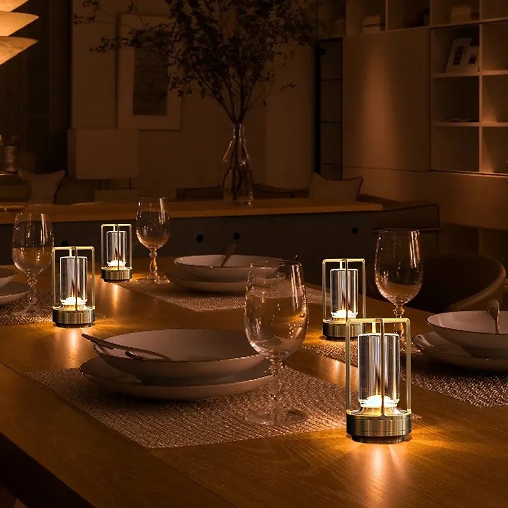 Lampada da tavolo a led senza fili Lampada da scrivania in metallo da bar retrò Ricaricabile Touch Dimmer Luce notturna Ristorante Camera da letto Arredamento per la casa all'aperto del 2025 a $44.99 –P1