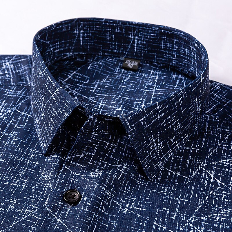 Herren Oberhemd Schwarz Dunkelmarine Braun Langarm Streifen und Plaid Umlegekragen Ganzjährig Büro & Karriere Büroparty Bekleidung 2025 - $21.99 –P5