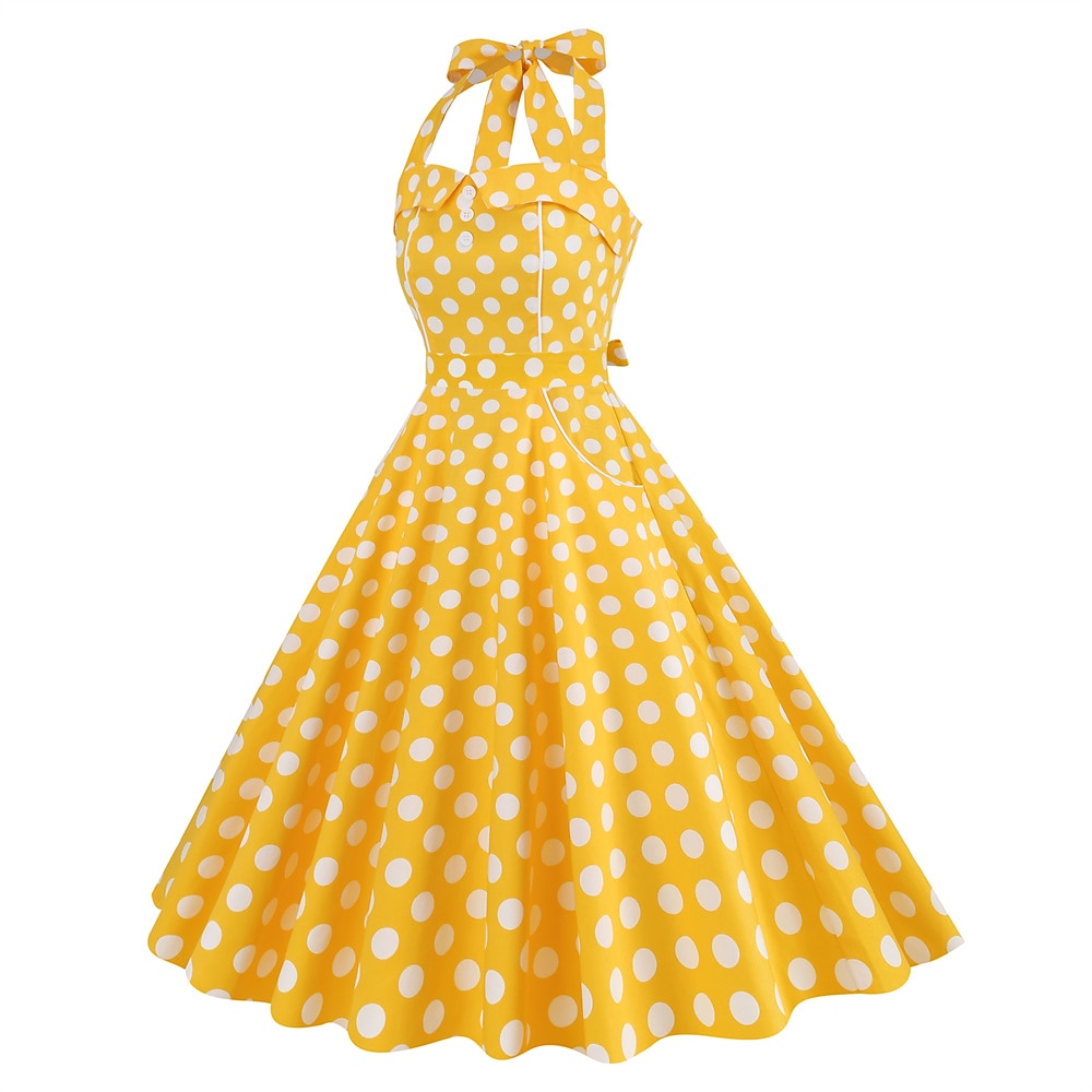 Retró 1950-es Rockabilly A-Line ruha Swing ruha Pánt Pöttyös Női Álarcos mulatság Alkalmi / Napi Lánybúcsú Felnőttek Ruha Hazatérő ruhák Tavaszi nyár 2025 - $38.99 –P16
