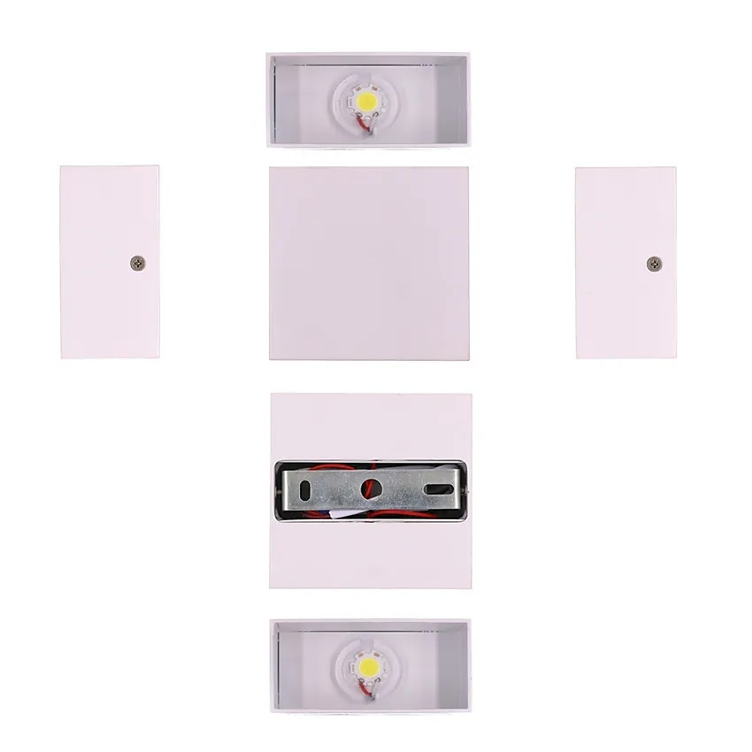 lightinthebox מנורת קיר חיצונית led עמידה למים 6w תאורה למעלה ולמטה פנימית תאורה כפולה ראש מעוקל קיר מודרני חדר שינה אור לבן חם 90-264v 2025 - $24.99 –P7