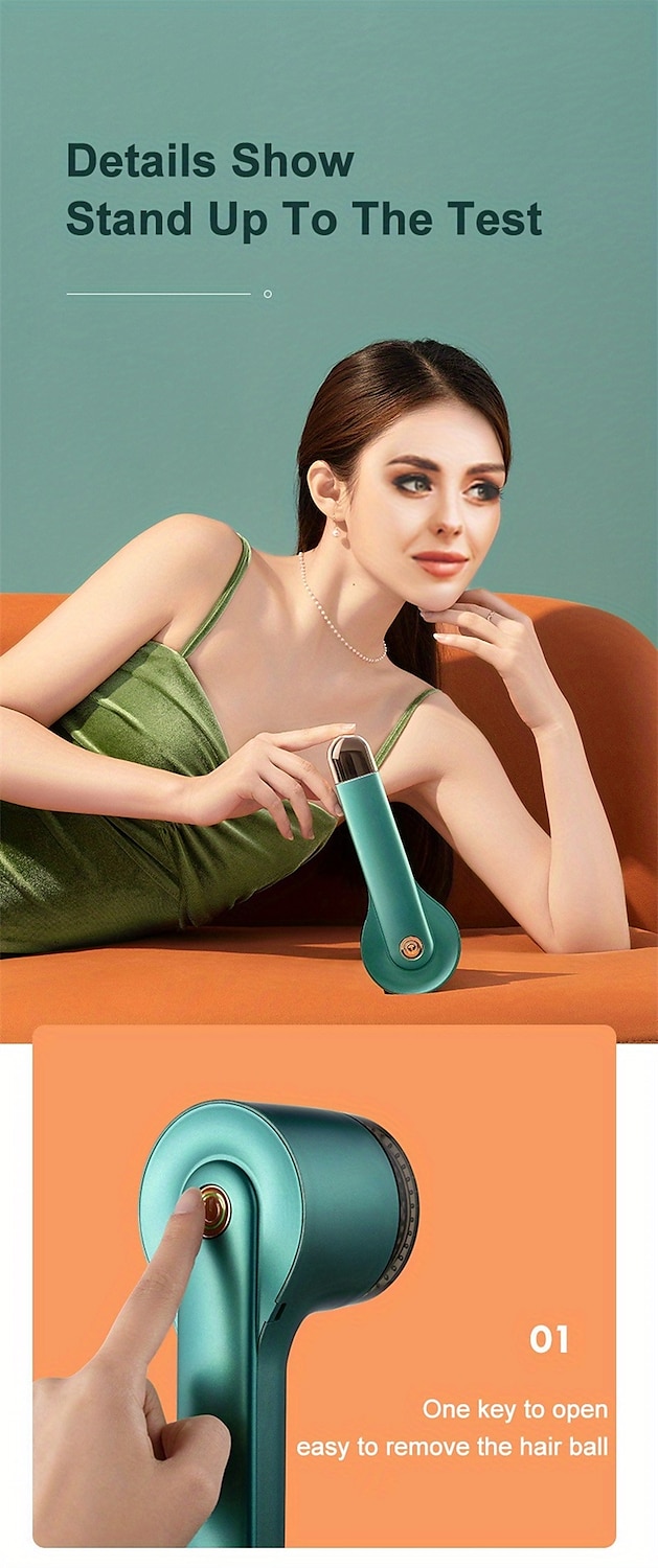 Fabric Sweater Shavers To Remove Pilling Electric Lint Remover Rechargeable With 6-Leaf Blades And Lint Rollers USB Fabric Shaver Fuzz Remover Fabric Pill Shaver For Sweater Couch Clothes Carpet 2025 - $23.99 –P10