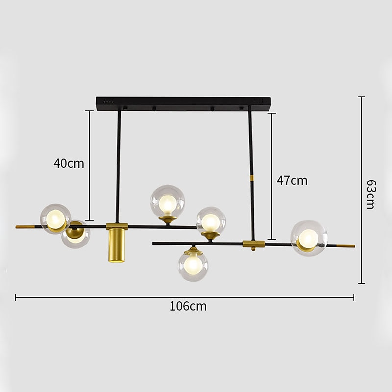 LED Chandeliers 106cm Nordic Pendant Lights Living Dinning Kitchen Hanging Lamp Modern Glass Ball Chandelier Lighting Bedroom Lamp 110-240V 2025 - $309.49 –P3