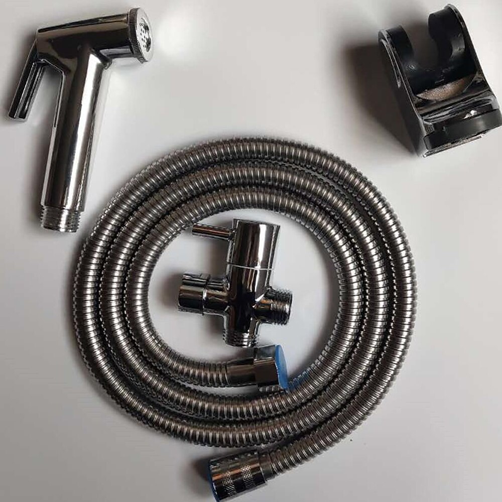 Bidet-Sprühgerät für die Toilette mit Schlauch 1,5 m, handmontierter ABS-Sprühkopf zur Wandmontage, Shattaf-Windelreinigungsset für die persönliche Hygiene 2025 - $8.49 –P2