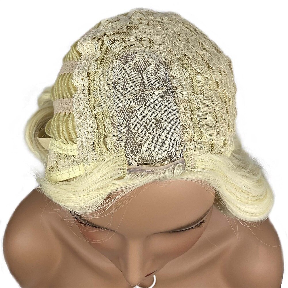 Vinger Golf Perzik Synthetisch Haar voor Vrouwen 1920s Vintage Cosplay Carnaval Feest Dagelijks Gewone Draag Korte Krullende Perzik Halloween Perziken 2025 - $19.99 –P7