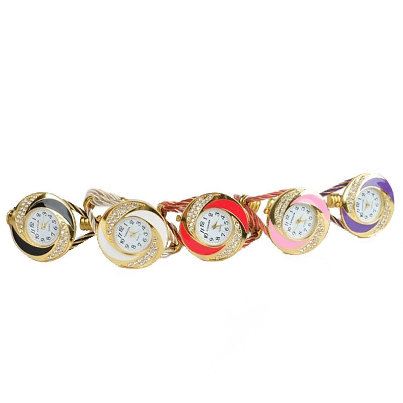Relojes de marca de lujo para mujer, reloj de pulsera grande con diamantes de imitación, reloj vintage de moda para mujer, reloj saat, relojes femeninos 2025 - $16.99 –P4