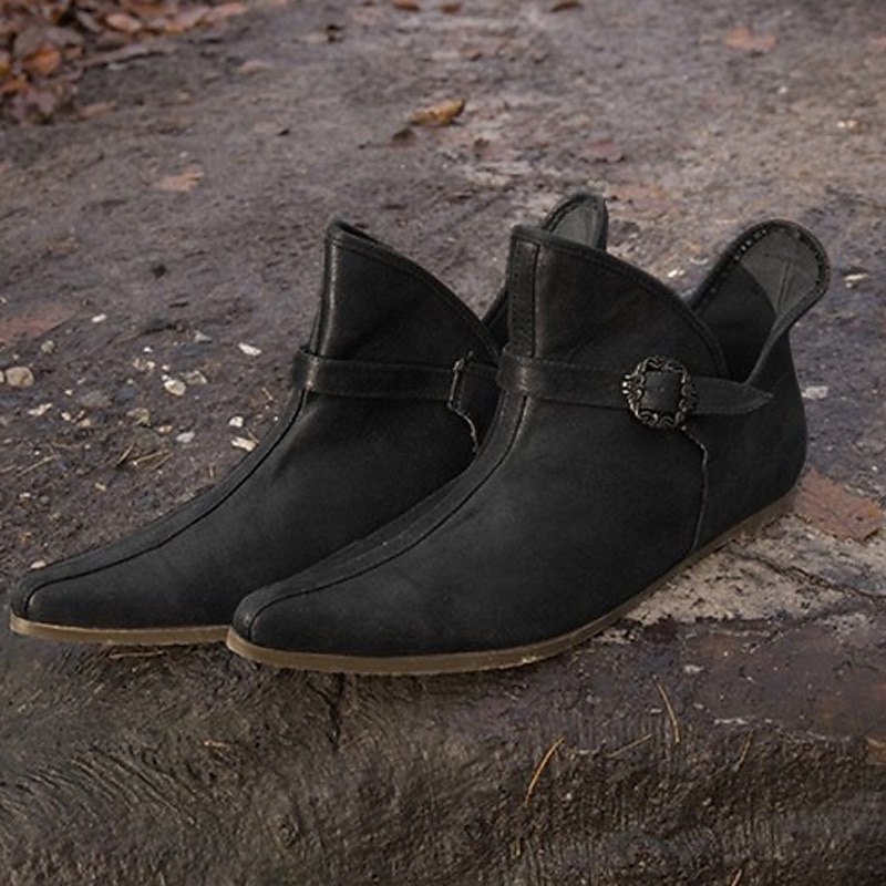 Vintage Medieval Renaissance Shoes Flat Jazz Boots Turn Shoes Pirate Viking Ranger Solid Colored Men's Women's Unisex Celtic Pirate Fantasy Halloween Carnival Masquerade Casual Daily LARP Ren Faire 2025 - $70.99 –P4