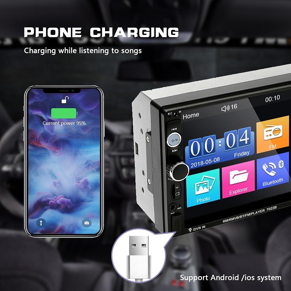новый pro 2 din 7 '' hd 1080p сенсорный экран авторадио bluetooth автомобильный стерео радио автомобильный mp5 плеер встроенный fm aux usb sd функция поддержка зеркальной связи + резервная камера 2025 - $118.99 –P11