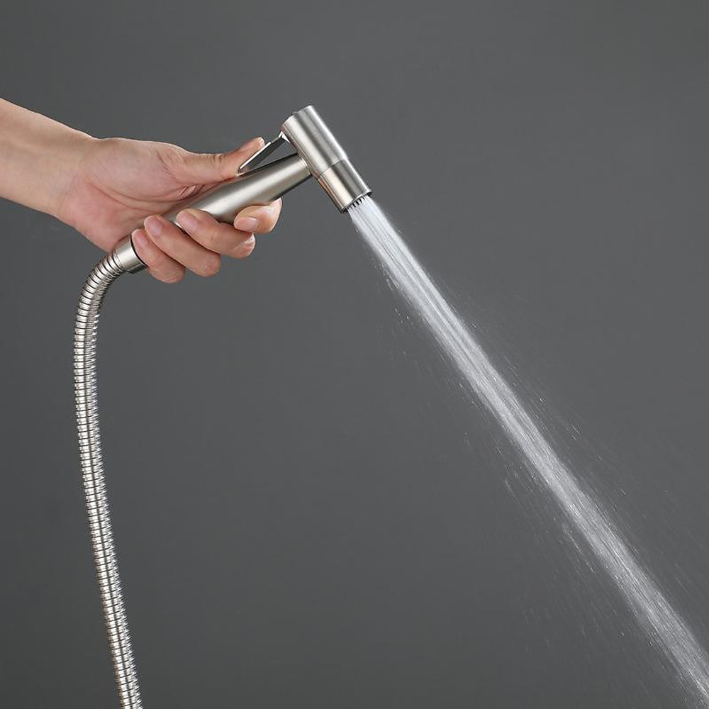 Ensemble de pulvérisateur de bidet sans support de perçage pour tête et tuyau en acier inoxydable de toilette 1,5 m/3 m, pulvérisateur à main mural, nettoyage des couches shattaf pour l'hygiène personnelle de 2025 ? $16.49 –P4
