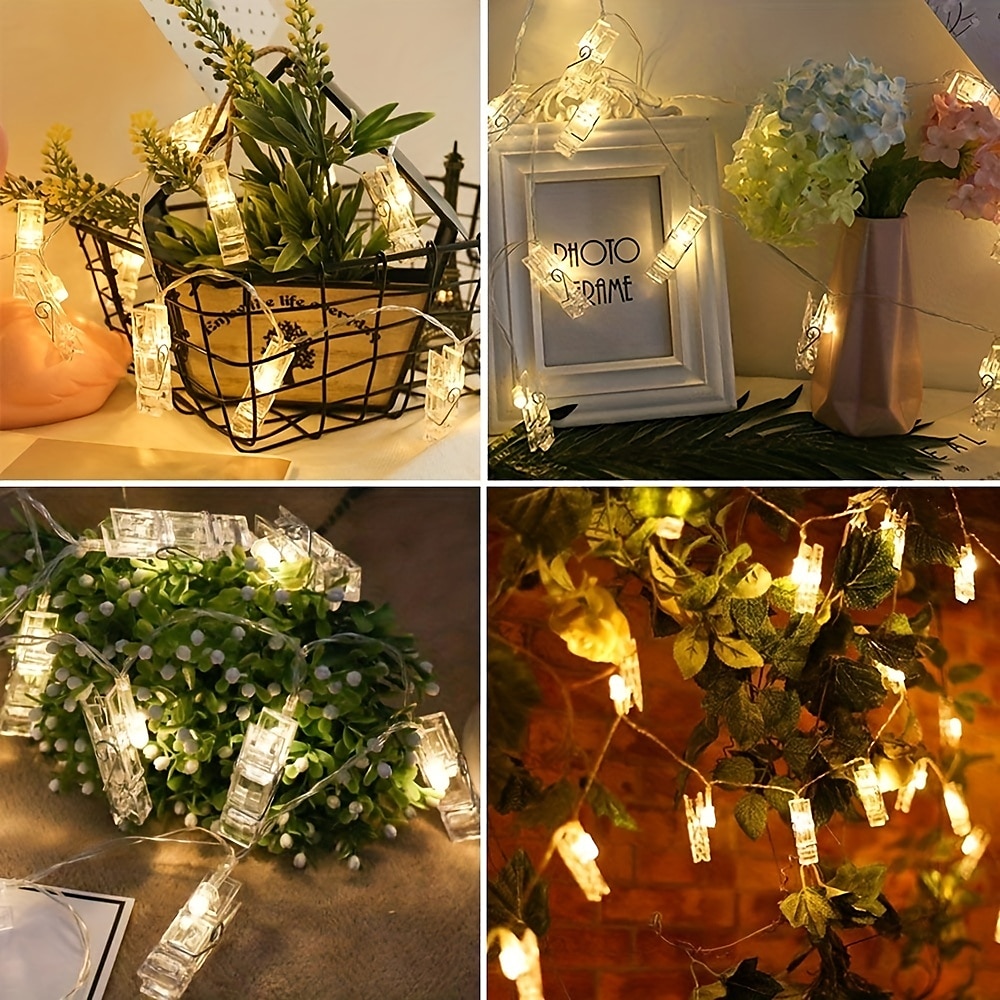 Guirlande lumineuse étanche pour réception de mariage, fête, photo, 1,5 m/3 m/6 m, guirlande lumineuse en cuivre avec clips pour chambre à coucher, décoration murale de 2025 ? $15.49 –P3