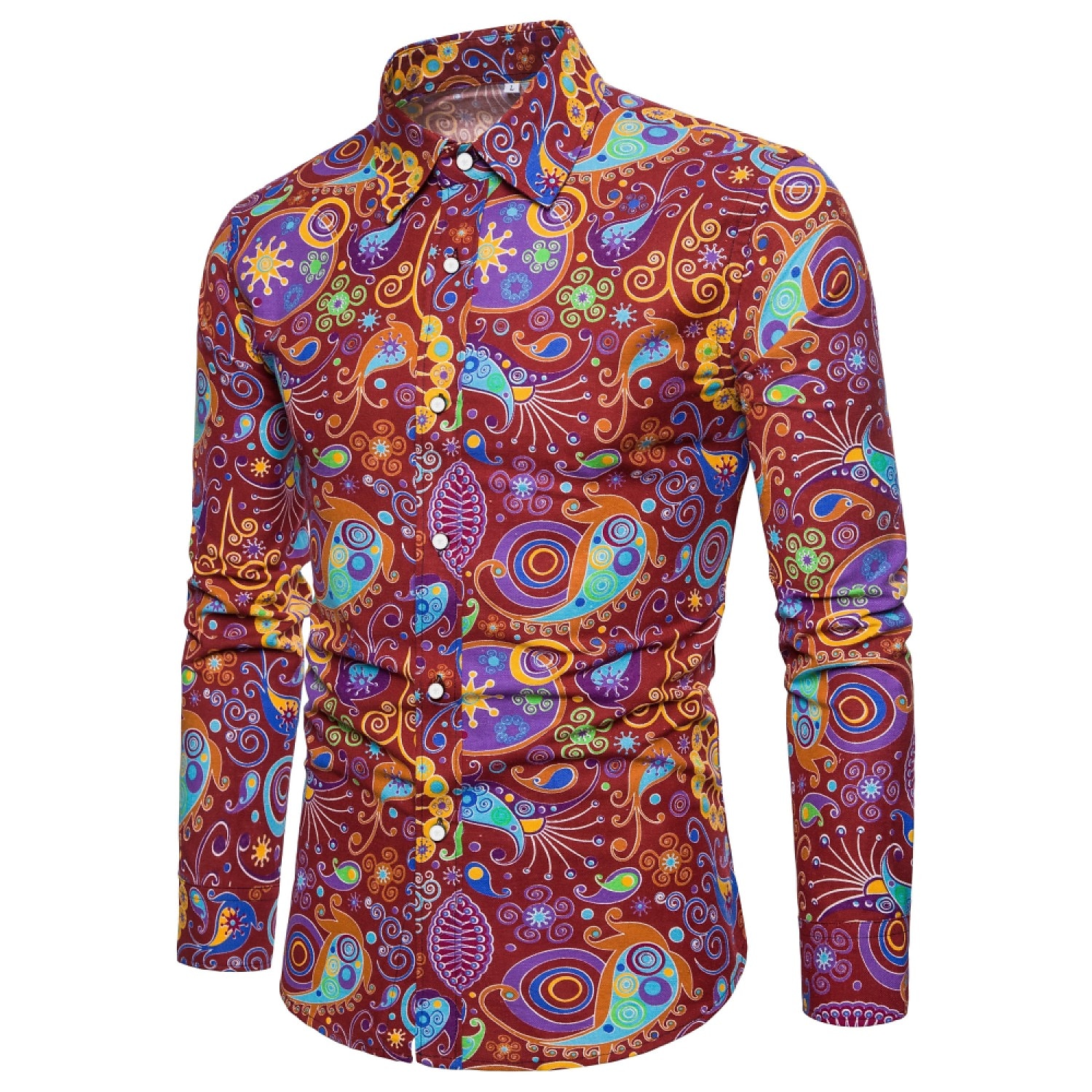 Retrò Vintage Anni '70 Camicia Disco Floreale Paisley Per uomo Casual Quotidiano Parata dell'Orgoglio Mese dell'orgoglio Adulti Top Tutte le stagioni del 2025 a $23.99 –P5