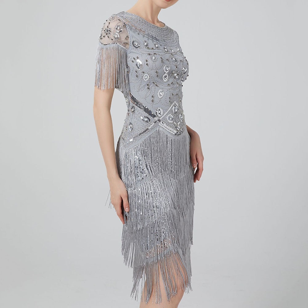 Retró Ordító 20-as évek 1920-as évek Flapper ruha Ruhák A nagy Gatsby Esküvői Vendég Flitter Rojt Jelmez Női Álarcos mulatság Esküvő Esküvői vendég Buli / Este Felnőttek Ruha Hazatérő ruhák 2025 - $66.99 –P17