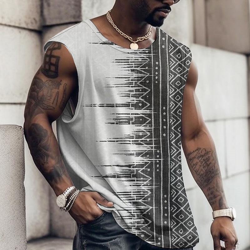 Printed sleeveless t store shirts