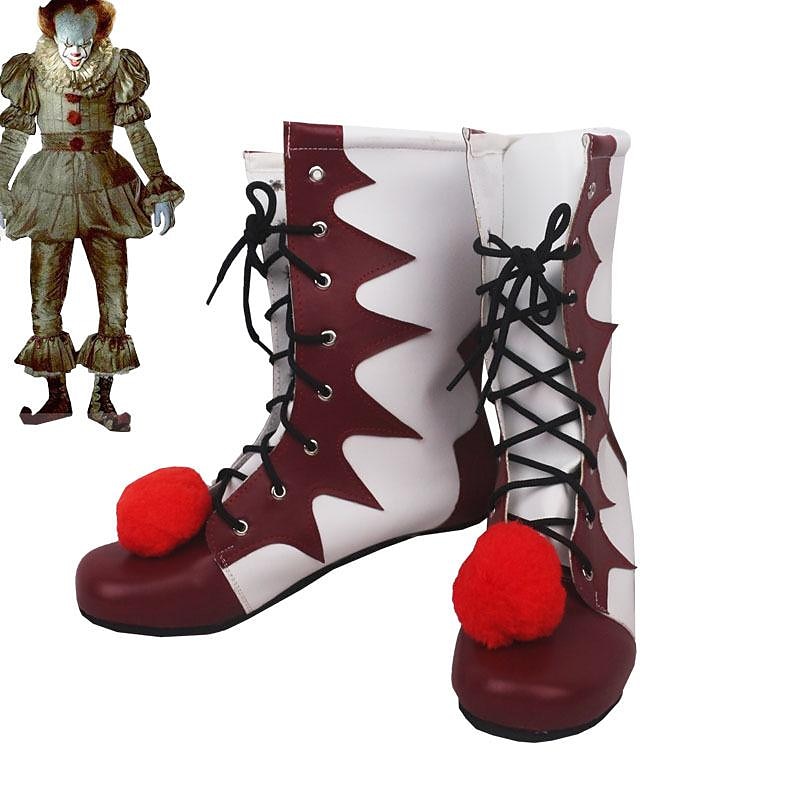 den Pennywise Killer Clown Stövlar Vuxen Dam Rolig Läskig kostym Halloween Karnival Mardi Gras Lätt karnevalsdräkt 2025 - $66.99 -P1