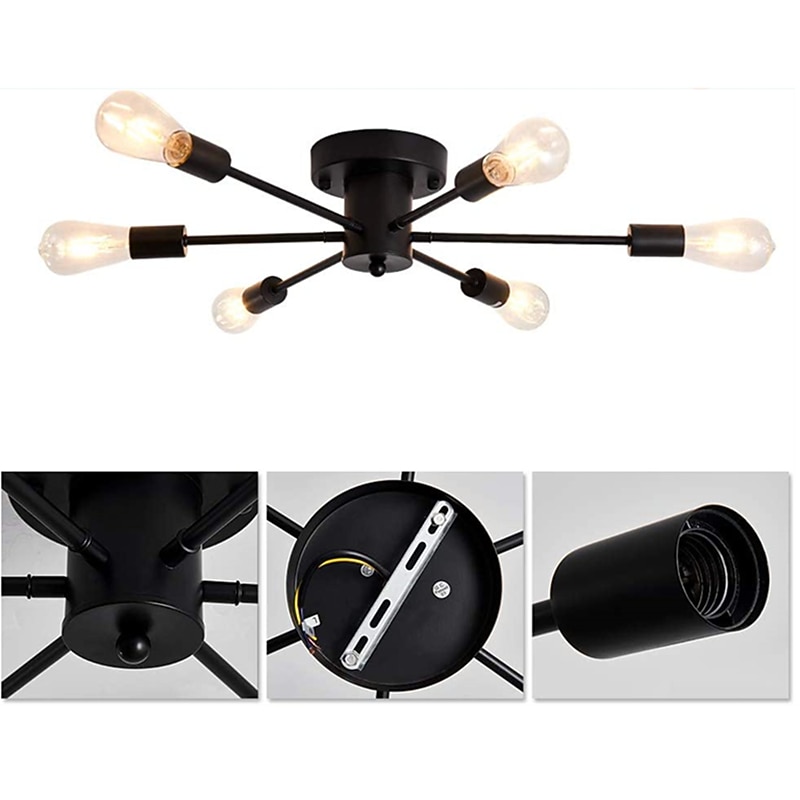 plafoniera da incasso semi-incasso, 6 luci lampadario moderno sputnik illuminazione a sospensione per soggiorno cucina sala da pranzo camera da letto casa colonica plafoniere da incasso 110-240v del 2026 a $86.99 –P6