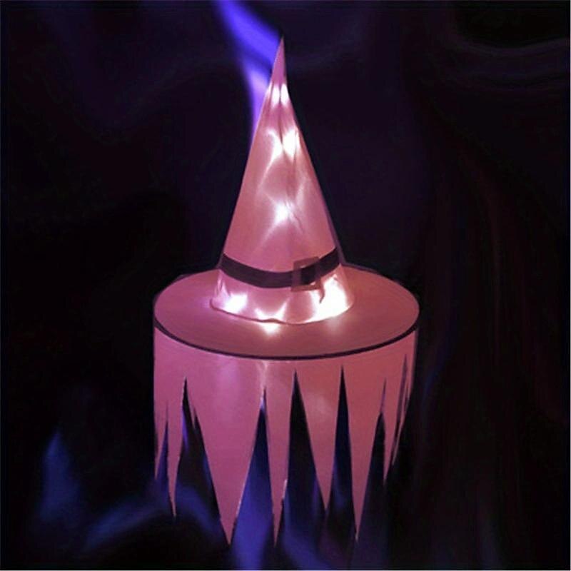 glødende halloween ferie led lys lue kan brukes på hodet eller som et anheng heks lue hage hotell bryllup glød i mørket dekorasjon halloween morsomme vanskelige forsyninger 2025 - $4.99 –P12