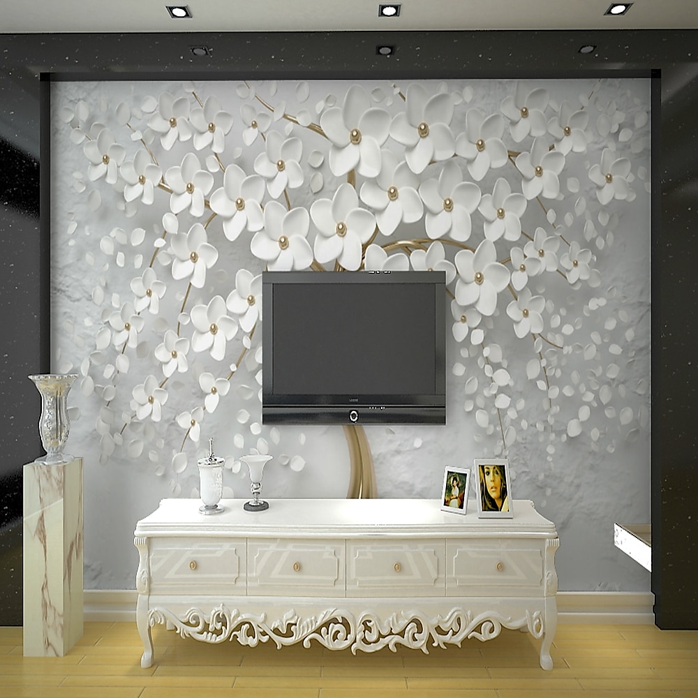 Cool Wallpapers Wall Mural Flower Wallpaper Wall Sticker Covering Print Adhesive Required Forest 3D Effect Floral Flower Canvas Home Décor 2025 - $51.99 –P4