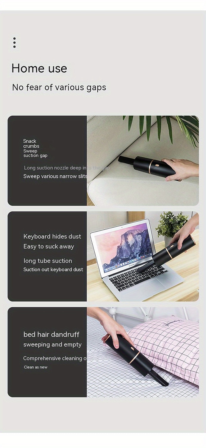 Handheld Vacuum Mini Portable Rechargeable Car Vacuum Cleaner Cordless With 29800PA Powerful Suction For Car Home And Office 2025 - $29.99 –P9