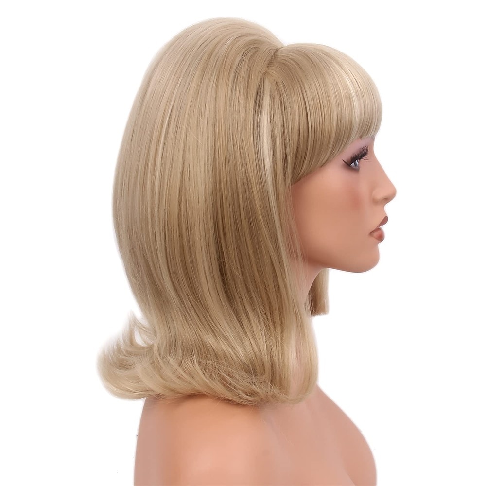 Brown Highlight 60s Beehive Wigs for Women Pinup Pelucas 50s Synthetic Hair Wig for Women Ladies Daily Used Costume Cosplay Fancy Dress 1960s Retro Wigs Carnival Wigs 2024 17.49